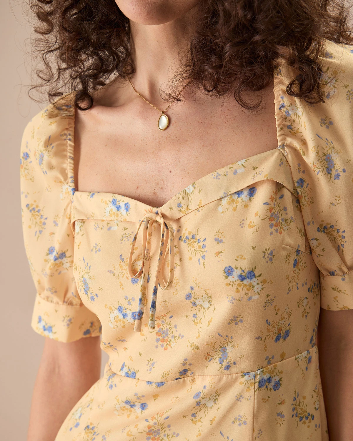 The Yellow Sweetheart Neck Floral Mini Dress 2 The Yellow Sweetheart Neck Floral Mini Dress - Image 2