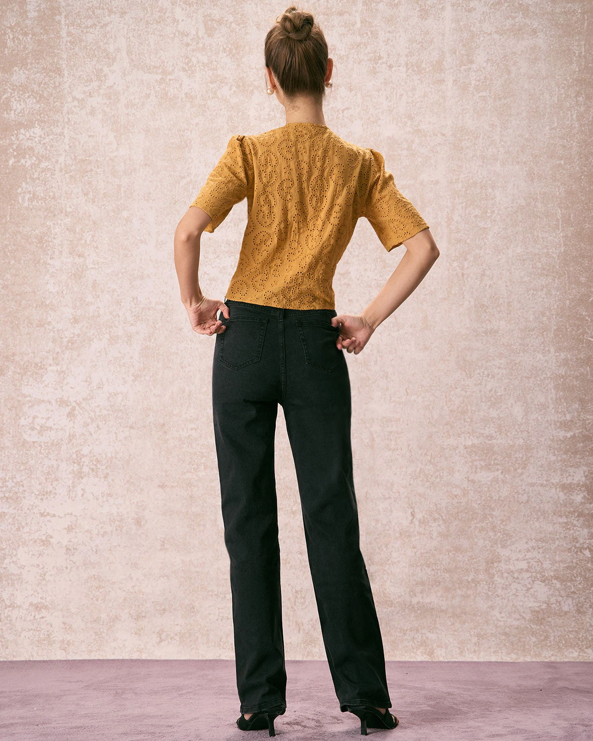 The Yellow V Neck Embroidery Tie Front Tee 6 The Yellow V Neck Embroidery Tie Front Tee - Image 6