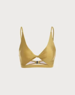 The Yellow V Neck Twist Cutout Bikini Top 10 The Yellow V Neck Twist Cutout Bikini Top -Deals Dress N Swimwear Store the yellow v neck twist bikini top yellow bikinis gfkbub 370503