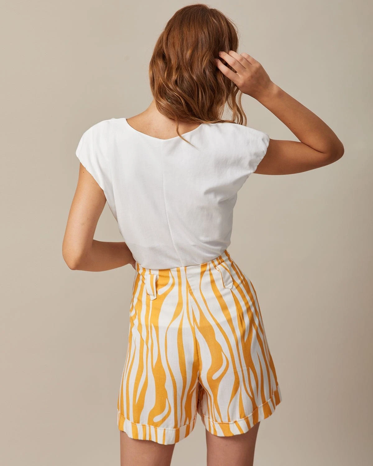 The Yellow High Waisted Zebra Print Shorts 5 The Yellow High Waisted Zebra Print Shorts - Image 5