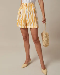 The Yellow High Waisted Zebra Print Shorts 8 The Yellow High Waisted Zebra Print Shorts -Deals Dress N Swimwear Store the zebra print cuffed shorts bottoms cfuuhg 992603