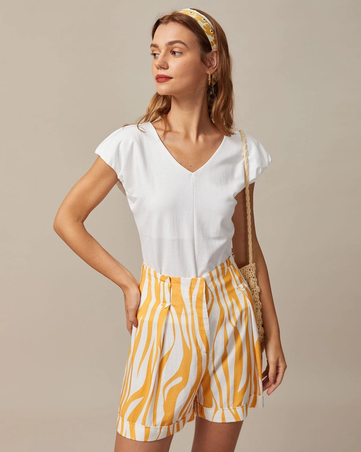 The Yellow High Waisted Zebra Print Shorts 3 The Yellow High Waisted Zebra Print Shorts - Image 3